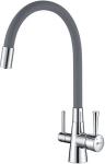 

Кухонный смеситель Lemark с гибким изливом, с подключением к фильтру питьевой воды, латунь/хром/серый (LM3075C-Gray)
