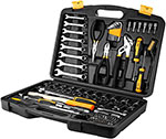 Профессиональный набор инструмента для дома и авто в чемодане Deko DKMT113 (113 предметов) черно-желтый игровой модуль в чемодане мастерская 25 предметов