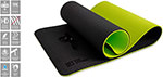 Коврик для йоги Original FitTools 10 мм двухслойный TPE черно-зеленый туристический двухслойный коврик palisad