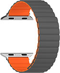 фото Ремешок для смарт-часов lyambda для apple watch 42/44/45 mm acrux dsj-30-44-go grey/orange