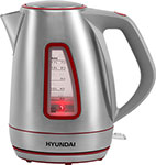 Чайник электрический Hyundai HYK-S3601 серебристый/красный (нержавеющая сталь)
