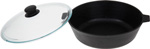 Сковорода Камская посуда у6062 чугунная 260х60 с двумя ушками со стеклянной крышкой казан котел камская посуда 5l к51д