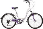 Велосипед Novatrack 24 BUTTERFLY сталь.рама 13 белый-фиолетовый 6-скор TY21/RS35/SG-6SI V-brake 24SH6V.BUTTERFLY.13VL22
