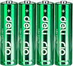 Батарейки Deli Rio AAA, 4 штуки, спайка шредер deli e9939