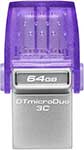 Флеш-накопитель Kingston DataTraveler microDuo, 3C, USB Type-C/Type-A, 64Gb (DTDUO3CG3/64GB)
