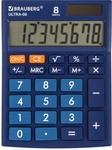 Калькулятор настольный Brauberg ULTRA-08-BU СИНИЙ, 250508 калькулятор настольный brauberg ultra pastel 12 pk розовый 250503