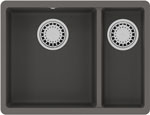 Кухонная мойка Lemark SINARA 550.2-U подстольного монтажа с доп.чашей Серый шелк 9910083