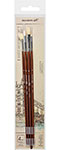 Кисти художественные  Brauberg ART набор 4 шт. (щетина круглая №46, плоская №10, веерная №4), 200945