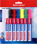 Набор маркеров Brauberg EXTRA (paint marker) 4 мм, 7 цветов (152001) заправка для маркеров copic 12 мл цв t6 оттенок серого 6