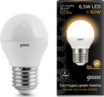 

Лампа GAUSS LED Шар E27 6.5W 520lm 3000K 105102107 Упаковка 10шт
