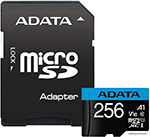 Карта памяти A-DATA MICRO, SDXC, 256 GB, W/AD (AUSDX256GUICL10A1-RA1)