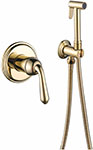 Гигиенический душ со смесителем Rose R02E, золото (R0205E) инсталляция для унитаза grossman 900 k31 01 000 с клавишей style золото глянцевая