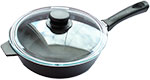 Сковорода Камская посуда б2062 чугунная 220х60 со стеклянной крышкой котел чугун 5 л с крышкой камская посуда к51д