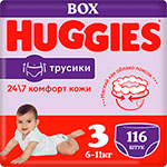 фото Трусики-подгузники huggies unisex 3 6-11 кг 116 шт.