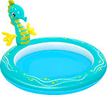 Бассейн надувной детский BestWay Seahorse 53114 188х160х86 см с разбрызгивателем бассейн надувной детский bestway play pool 51141 91х20 см с мячами