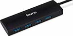 

Разветвитель USB Buro BU-HUB4-0.5-U3.0, 4 порта, черный