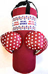 Набор  RealSport боксерский МИНИ RS150, красный боксерские перчатки jabb