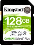 Карта памяти Kingston SDXC, 128 GB, C10 (SDS2/128GB) флеш карта kingston sdxc 512gb class10 sds2 512gb canvas select plus w o adapter sds2 512gb
