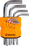 Набор ключей имбусовых Вихрь HEX, 9 шт, 1.5-10 мм