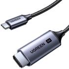 

Кабель Ugreen CM565 (90451) USB-C to HDMI 8K@60H Adapter, длина 1.5 м, цвет серый космос