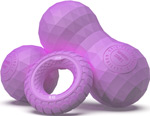 Набор из двух массажных мячей Original FitTools с кистевым эспандером пурпурный