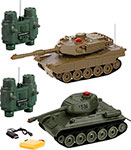 Танковый бой Crossbot р/у 1:32 Т34 - Abrams M1A2 Crossbot 870634 танк р у crossbot 1 24 т 34 ссср аккум тренировочная мишень с индикаторами жизни мина со свет звук многоцветный 870630