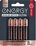Батарейки алкалиновые Energy Ultra LR03/8B (АAА), 8 шт. батарейки литиевые energy ultra cr2025 5b 5 шт