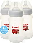 Набор из 3-х противоколиковых бутылочек Ramili Baby 240MLX3 240 мл. x3 0+ слабый поток бутылочка для кормления philips avent natural response scy673 01 с клапаном airfree™ 260 мл 1 мес
