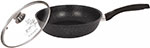 Сковорода со стеклянной крышкой Kukmara 24 см, темный мрамор (смт24603а) - фото 1