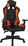 Кресло Brabix ''GT Racer GM-100'', две подушки, экокожа, черное/оранжевое, 531925 кресло игровое chairman game 22 серое оранжевое