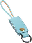 

Кабель-брелок mObility USB - MicroUSB, 25 см, голубой