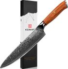 Нож шеф-повара из дамасской стали Keemake 8 Inch Chef Knife, 67 слоев, основа VG10 (10CR15MOV) + 316 сталь HRC60+-2 (P-4), бежевый