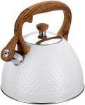Чайник для плиты Regent inox Linea TEA, 2.8 л, со свистком, белый/коричневый (93-TEA-46)