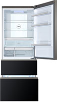 

Многокамерный холодильник Haier A3FE 742 CGBJRU черное стекло