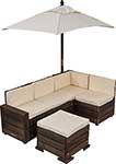 Набор садовой мебели для детей KidKraft секционный диван  пуф-стол  зонт  бежево-коричневый 20305_KE