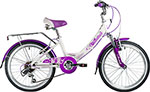 фото Велосипед novatrack 20'' girlish line белый shimano 20ah6v.girlish.wt9