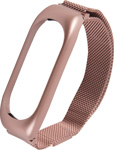 Ремешок Red Line для фитнес-браслета Xiaomi Mi Band 5/ Mi Smart Band 6, металлический с магнитом розовый ремешок для фитнес браслета xiaomi smart band 7 розовый bhr6197gl