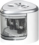 Точилка электрическая Brauberg DUAL, для 2 диаметров карандашей, 4 батарейки АА, белая (270580)