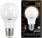 

Лампа GAUSS LED A60 E27 7W 680lm 3000K 102502107 Упаковка 10шт
