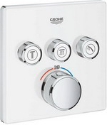 фото Смеситель для ванной комнаты grohe grt smctrl thm ван/душ квдр 3 кноп белый 29157ls0