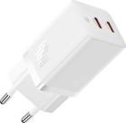 

Сетевое зарядное устройство Baseus GaN5 Pro USB-C+C 40W (CCGP180102) белый