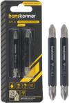 Биты двусторонние Hanskonner PH2xPZ2x65 мм, сталь S2, Diamond, 2 шт (HKPH2PZ2-65D-2)