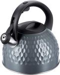 

Чайник для плиты Regent inox Linea TEA, 2.6 л, со свистком, черный/серый (93-TEA-47)
