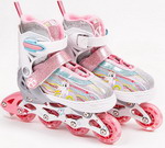 фото Детские роликовые коньки amarobaby unicorn раздвижные со светящимися колесами розовые размер 30-33 (amaro-35uni-pi-30)