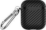 

Чехол для наушников Eva для Apple AirPods 1/2 с карабином - Чёрный (CBAP27B)