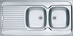 Кухонная мойка Alveus CLASSIC 100 NAT 60 1200X6002X правая с сифоном 1071240 (1009085) кухонная мойка alveus classic 100 nat полированная сталь 1009085