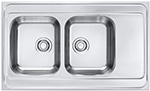 Кухонная мойка Alveus CLASSIC PRO 80 SAT 90 1000X600 2X L I с сифоном 1130555 (1130472)