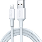 Кабель Ugreen USB A - Lightning MFI, 5В/2.4 A, 480 Мбит, резиновое покрытие, 0.5 м (80313) белый кабель apple usb lightning 2 метра md819
