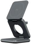 Складное беспроводное зарядное устройство Magssory Fold Pro, 3 в 1, с магнитами, совместимое с Qi2 (midnight WCH063)