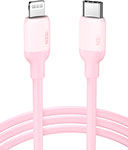 Кабель  Ugreen USB C - Lightning, силиконовая оболочка, 1 м (60625) розовый кабель aux 1m на вход aux 3 5mm jd 457 серебро